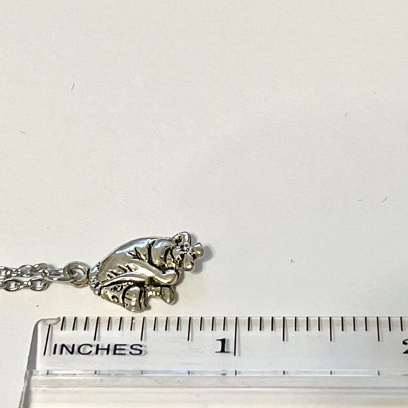 Vintage Disney Eeyore Winnie The Pooh Necklace Charm Silver Disneyana Donkey 18" - Picture 6 of 6